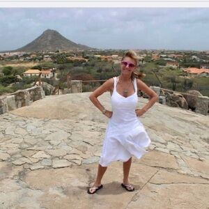 Bright White Cotton Sun Dress NWOT made in Equador